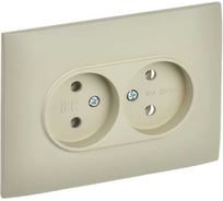 Розетка 2-я IEK SKANDY без з/к/ш 10А в сборе SK-R10B бежевый SK-R20-10-K10-F
