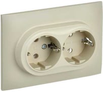 Розетка 2-я IEK SKANDY с з/к без з/ш 16А в сборе SK-R08B бежевый SK-R21-16-K10-F