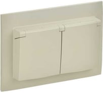 Розетка 2-я IEK SKANDY с крышкой 16А в сб IP44 SK-R12B бежевый SK-R26-16-44-K10-F