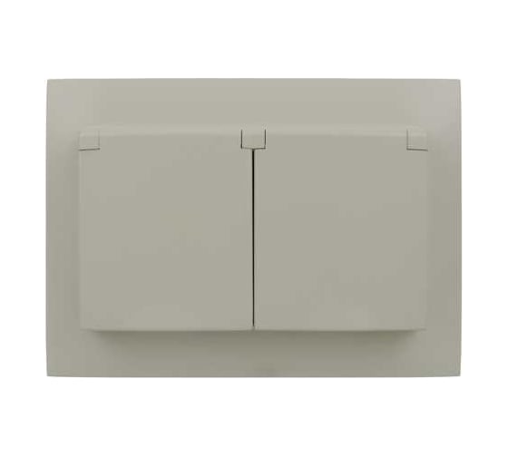 Розетка 2-я IEK SKANDY с крышкой 16А в сб IP44 SK-R12B бежевый SK-R26-16-44-K10-F
