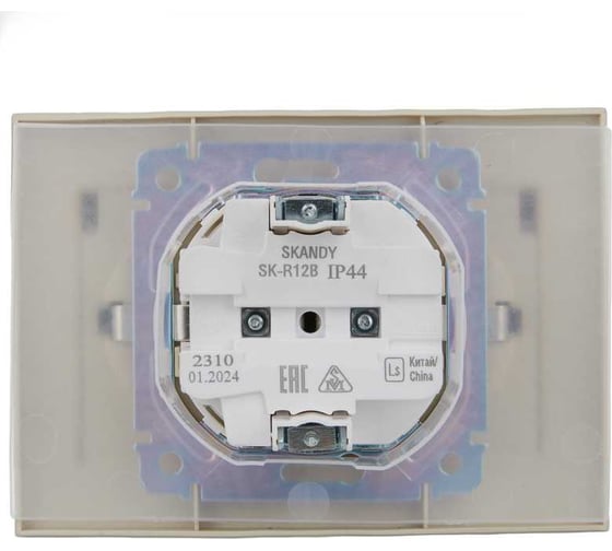 Розетка 2-я IEK SKANDY с крышкой 16А в сб IP44 SK-R12B бежевый SK-R26-16-44-K10-F
