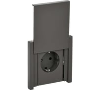 Розетка IEK FORTEPIANO с з/к/ш с крышкой б/к 16А IP44 FP319 серый FP-R16-16-1-44-K03