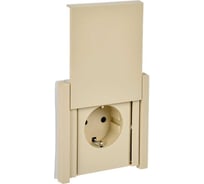 Розетка IEK FORTEPIANO с з/к/ш с крышкой б/к 16А IP44 FP419 ваниль FP-R16-16-1-44-K10