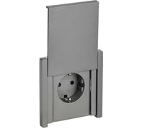 Розетка IEK FORTEPIANO с з/к/ш с крышкой б/к 16А IP44 FP519 сталь FP-R16-16-1-44-K46