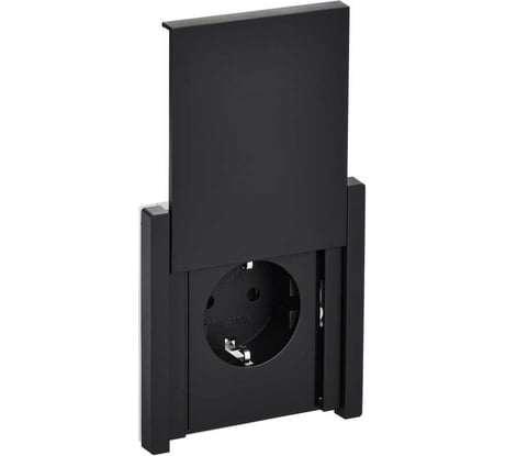 Розетка IEK FORTEPIANO с з/к/ш с крышкой в/к 16А IP44 FP121 черный FP-R16-16-44-K02
