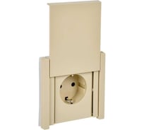 Розетка IEK FORTEPIANO с з/к/ш с крышкой в/к 16А IP44 FP421 ваниль FP-R16-16-44-K10