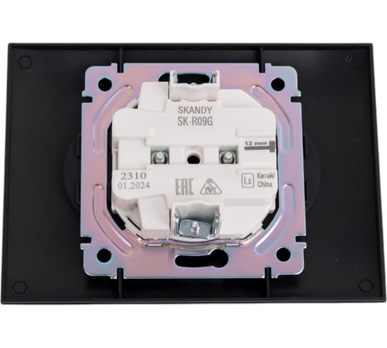 Розетка 2-я IEK SKANDY без з/к с з/ш 10А в сборе SK-R09G графит SK-R23-10-K53-F