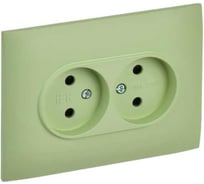 Розетка 2-я IEK SKANDY без з/к с з/ш 10А в сборе SK-R09M мятный SK-R23-10-K06-F