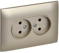 Розетка 2-я IEK SKANDY без з/к с з/ш 10А в сборе SK-R09Sh шампань SK-R23-10-K37-F