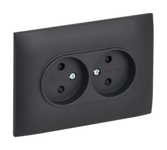 Розетка 2-я IEK SKANDY без з/к с з/ш 10А в сборе SK-R09T титан SK-R23-10-K48-F