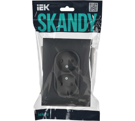 Розетка 2-я IEK SKANDY без з/к с з/ш 10А в сборе SK-R09T титан SK-R23-10-K48-F