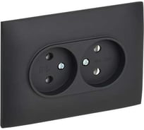 Розетка 2-я IEK SKANDY без з/к/ш 10А в сборе SK-R10G графит SK-R20-10-K53-F