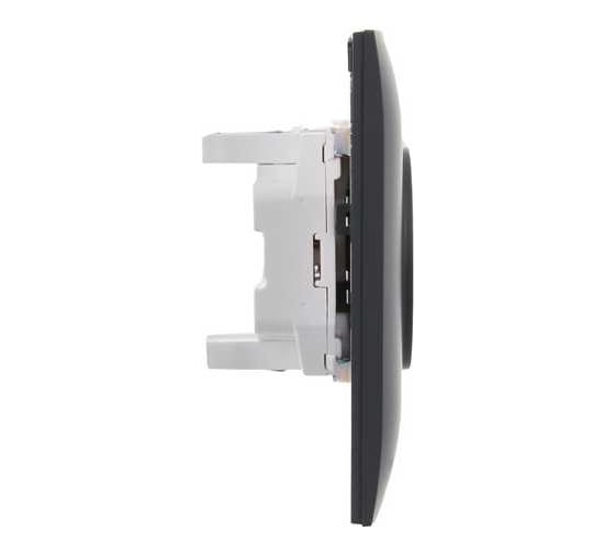 Розетка 2-я IEK SKANDY без з/к/ш 10А в сборе SK-R10G графит SK-R20-10-K53-F