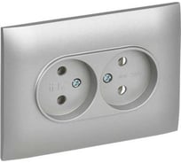 Розетка 2-я IEK SKANDY без з/к/ш 10А в сборе SK-R10S серебро SK-R20-10-K23-F