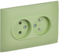 Розетка 2-я IEK SKANDY без з/к/ш 10А в сборе SK-R10M мятный SK-R20-10-K06-F