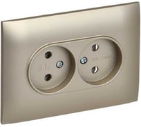 Розетка 2-я IEK SKANDY без з/к/ш 10А в сборе SK-R10Sh шампань SK-R20-10-K37-F