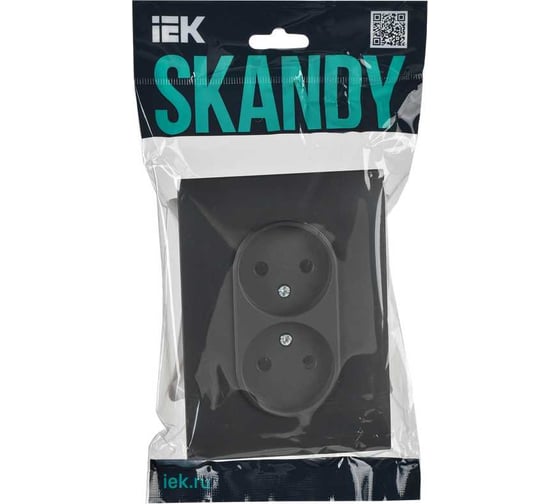 Розетка 2-я IEK SKANDY без з/к/ш 10А в сборе SK-R10T титан SK-R20-10-K48-F