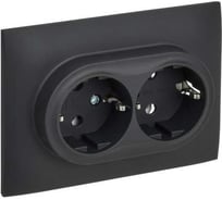 Розетка 2-я IEK SKANDY с з/к без з/ш 16А в сборе SK-R08G графит SK-R21-16-K53-F