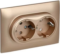 Розетка 2-я IEK SKANDY с з/к без з/ш 16А в сборе SK-R08Sa песочный SK-R21-16-K98-F