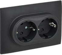 Розетка 2-я IEK SKANDY с з/к/ш 16А в сборе SK-R07G графит SK-R24-16-K53-F