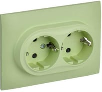 Розетка 2-я IEK SKANDY с з/к/ш 16А в сборе SK-R07M мятный SK-R24-16-K06-F