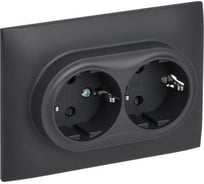 Розетка 2-я IEK SKANDY с з/к/ш 16А в сборе SK-R07T титан SK-R24-16-K48-F