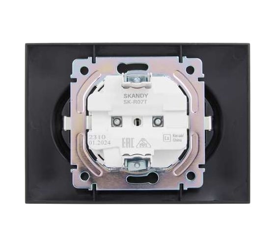 Розетка 2-я IEK SKANDY с з/к/ш 16А в сборе SK-R07T титан SK-R24-16-K48-F