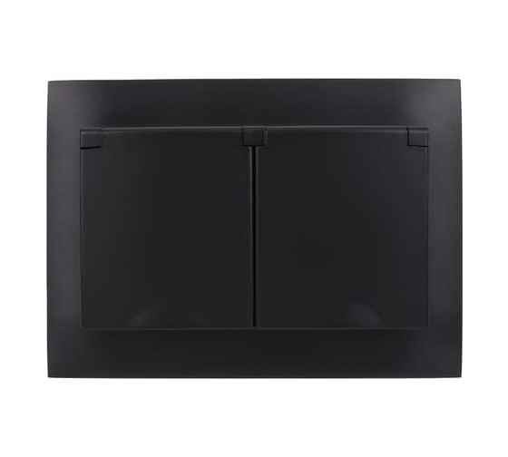 Розетка 2-я IEK SKANDY с крышкой 16А в сб IP44 SK-R12Bl черный SK-R26-16-44-K02-F