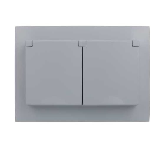 Розетка 2-я IEK SKANDY с крышкой 16А в сб IP44 SK-R12Gr серый SK-R26-16-44-K03-F