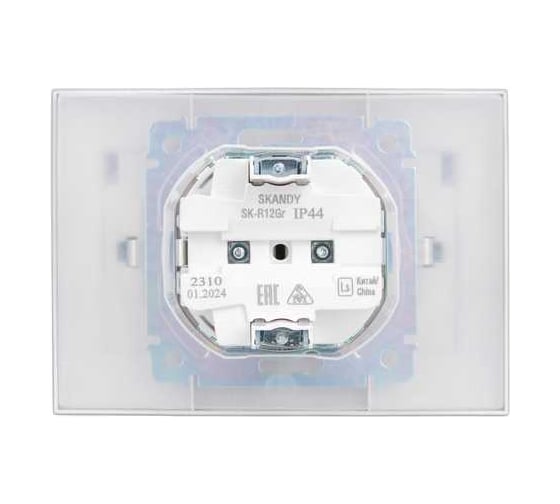 Розетка 2-я IEK SKANDY с крышкой 16А в сб IP44 SK-R12Gr серый SK-R26-16-44-K03-F