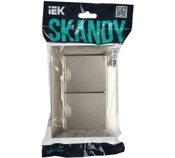 Розетка 2-я IEK SKANDY с крышкой 16А в сб IP44 SK-R12Sh шампань SK-R26-16-44-K37-F