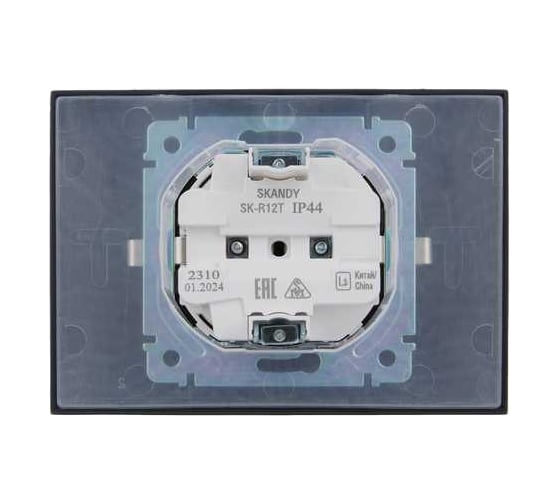 Розетка 2-я IEK SKANDY с крышкой 16А в сб IP44 SK-R12T титан SK-R26-16-44-K48-F