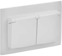Розетка 2-я IEK SKANDY с крышкой 16А в сб IP44 SK-R12W арк. белый SK-R26-16-44-K01-F