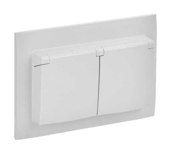 Розетка 2-я IEK SKANDY с крышкой 16А в сб IP44 SK-R12W арк. белый SK-R26-16-44-K01-F