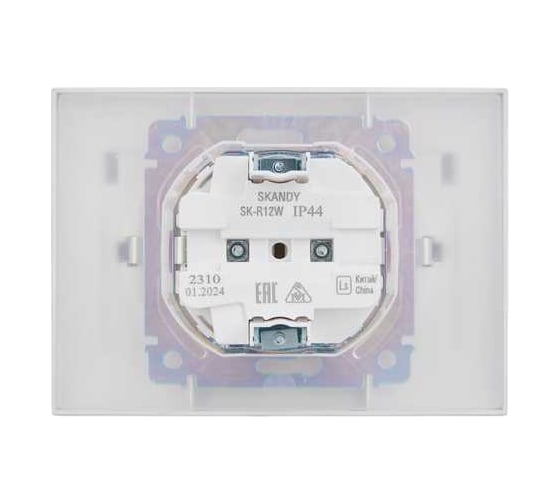Розетка 2-я IEK SKANDY с крышкой 16А в сб IP44 SK-R12W арк. белый SK-R26-16-44-K01-F