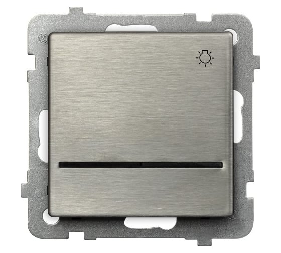 Кнопка "светло" Ospel Sonata с подсветкой, без рамки, сталь LP-5RMS/m/37 1