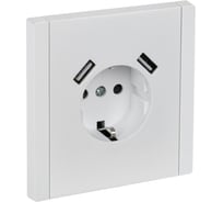 Розетка IEK FORTEPIANO з/к/ш в/к 16А USB A+A 3,1А FP245 белый FP-R14-16-U21-D31-K01