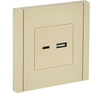 Розетка IEK FORTEPIANO USB A+C 3,1А FP450 ваниль FP-U22-D31-K10