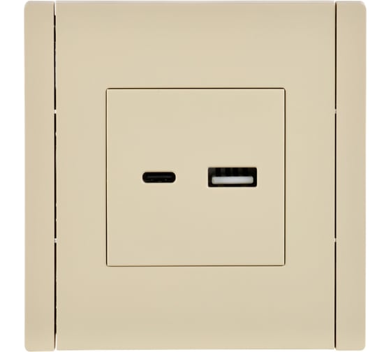 Розетка IEK FORTEPIANO USB A+C 3,1А FP450 ваниль FP-U22-D31-K10