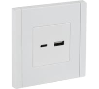 Розетка IEK FORTEPIANO USB A+C 18Вт FP251 белый FP-U22-018-K01