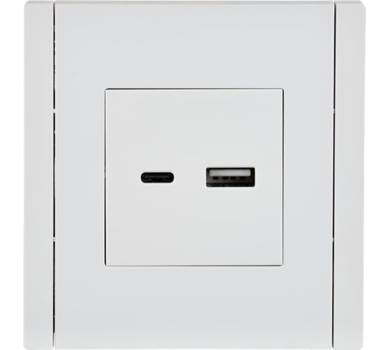 Розетка IEK FORTEPIANO USB A+C 18Вт FP251 белый FP-U22-018-K01