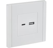 Розетка IEK FORTEPIANO USB A+C 3,1А FP250 белый FP-U22-D31-K01