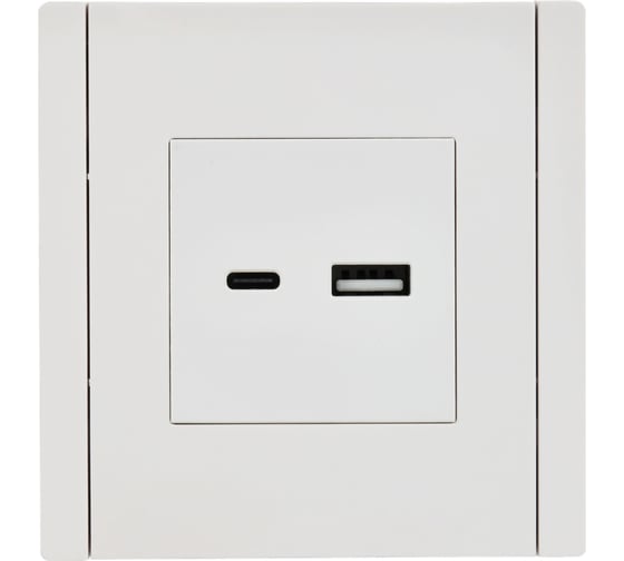 Розетка IEK FORTEPIANO USB A+C 3,1А FP250 белый FP-U22-D31-K01