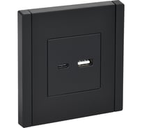 Розетка IEK FORTEPIANO USB A+C 3,1А FP150 черный FP-U22-D31-K02