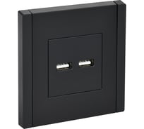 Розетка IEK FORTEPIANO USB A+A 3,1А FP149 черный FP-U21-D31-K02