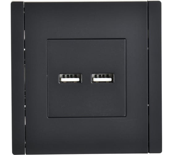 Розетка IEK FORTEPIANO USB A+A 3,1А FP149 черный FP-U21-D31-K02