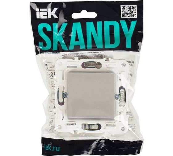 Выключатель IEK SKANDY 1-клавишный перекрестный 10А SK-V03S серебристый SK-V13-0-10-K23