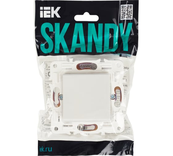 Выключатель IEK SKANDY 1-клавишный перекрестный 10А SK-V03W арктически белый SK-V13-0-10-K01
