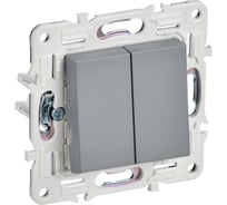 Выключатель IEK SKANDY 2-клавишный проходной 10А SK-V05Gr серый SK-V22-0-10-K03