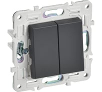 Выключатель IEK SKANDY 2-клавишный проходной 10А SK-V05T титан SK-V22-0-10-K48